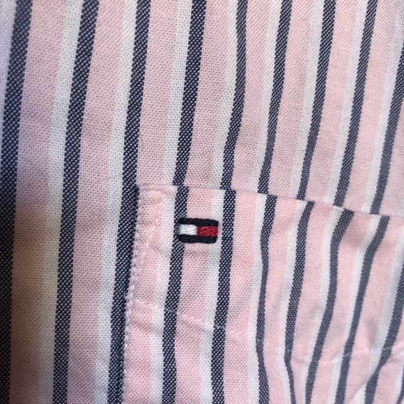 Tommy Hilfiger Striped Cotton Oxford Coastal Button Down Shirt Medium - Picture 3 of 9